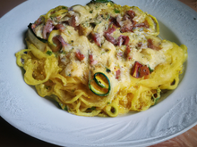 Courgettes façon carbonara