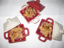 Crumble rhubarbe - fruits rouges
