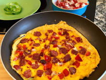 Omelette aux poivrons et chorizo