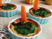 Mini flan aux carottes et épinards