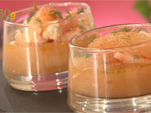 Verrines de crevettes au pamplemousse