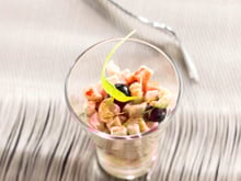 Cru de thon et crevettes grises en verrine