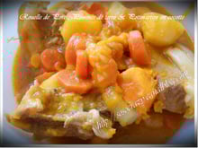 Rouelle de porc, pommes de terre et potimarron en cocotte