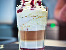 Le latte macchaiato douceur de framboise