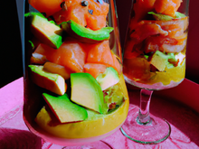 Ma verrine aux 2 saumons, avocat au pamplemousse