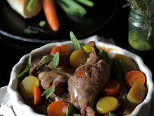 Lapin en cocotte à la fricassée de légumes