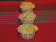 Muffins-crumble à la rhubarbe