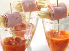 Mini roulades au jambon cuit au four