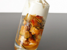 Verrines provençales et espuma de chèvre