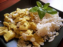 Poulet au basilic et lait de coco