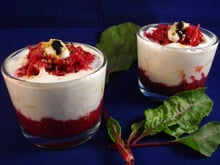 Verrines betterave pomme fromage blanc
