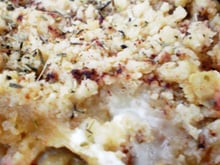 Crumble ratatouille, chèvre et épices