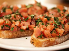 Bruschetta au saumon fumé