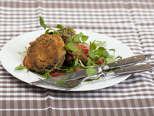 Aubergines panées à la moutarde