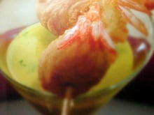Brochettes crousti fondantes de gambas sauce cocktail