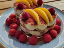 Tiramisu aux framboises et nectarines