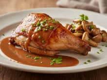 Chapon rôti sauce au foie gras