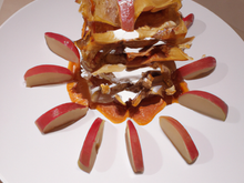 Millefeuille de pommes au four et glace aux marrons