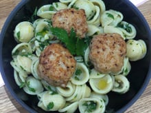 Orecchiette à la gremolata et veau à la parmesane