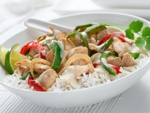 Poulet au Philadelphia et au curry vert thaï