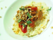 Risotto crémeux aux champignons de Paris cuisinés à la tomate et mascarpone