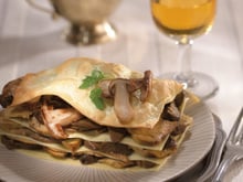 Lasagnes de foie gras de canard lafitte aux cèpes