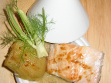 Filet de saumon et ses bulbes de fenouil vanillés