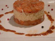 Tartare de saumon & céleri rave et pommes.