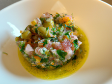 Tartare de dorade normande au gingembre et à l'huile d'olive