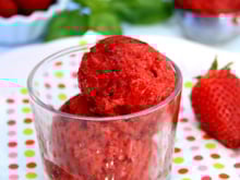 Sorbet fraise & basilic (sans sorbetière)