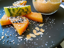 Granité de melon et sablés au basilic