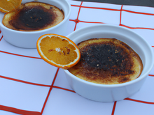 Crème brûlée maison au chocolat et à l'orange