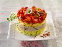 Timbales de riz safrané au thon