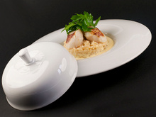 Coquilles Saint Jacques et son risotto à la crème de moutarde