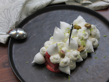 Vacherin glacé citronné, vanille-framboise