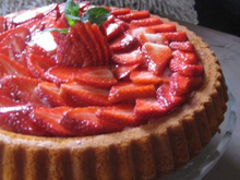 Tarte renversée aux fraises
