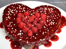 Gâteau aux framboises Saint-Valentin