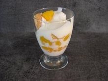 Verrine au fromage blanc et pêche