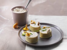 Cannelloni au jambon, Tartare® Noix & Eclats d'amandes, girolles