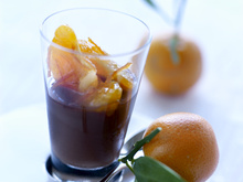 Crème au chocolat & clémentines de Corse  mi-confites