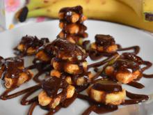 Craquants de banane au chocolat et caramel