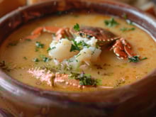 Potage au crabe et asperge (vietnamien)