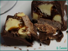 Barre glacée et craquante au chocolat et vanille et caramel façon Mars sans gluten