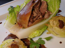 Choux farcis au cou de canard et foie gras de canard