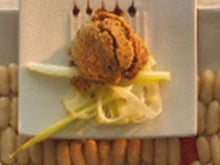 Salade de lingots et sorbet à la chicorée