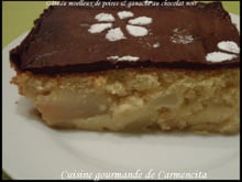 Gâteau moelleux de poires & ganache de chocolat noir