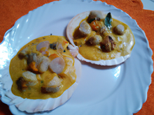 Saint Jacques au curry doux d'Assouan