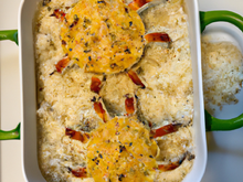 Gratin de riz, crabe et coco