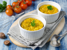 Soufflé léger à la carotte et douceur de Vache Qui Rit® Bio