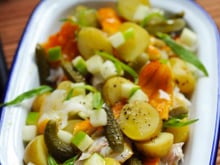 Salade aux deux pommes et haddock